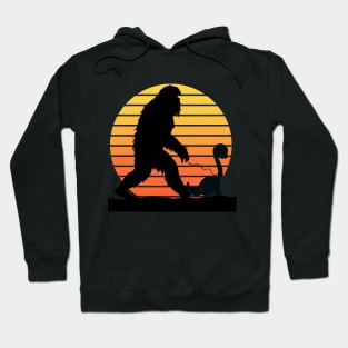 Bigfoot walking Dinosaur Hoodie